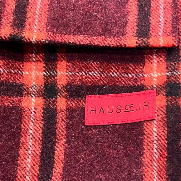 Haus of JR Kids Split Plaid Coat, Gray Red, 2T - Picture 5 of 10